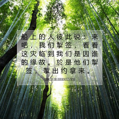 Picture 07 - 约 拿 书 1:7 CUVS - 船 上 的 人 彼 此 说 ： 来 吧 ， 我 - Bible Verse Picture