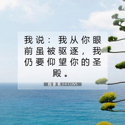 Picture 07 - 约 拿 书 2:4 CUVS - 我 说 ： 我 从 你 眼 前 虽 被 驱 逐 - Bible Verse Picture
