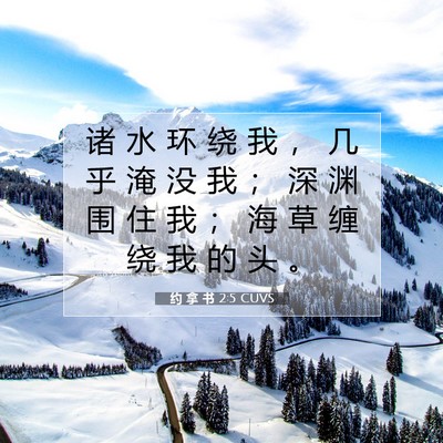 Picture 07 - 约 拿 书 2:5 CUVS - 诸 水 环 绕 我 ， 几 乎 淹 没 我 ； - Bible Verse Picture