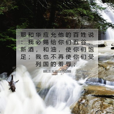 Picture 07 - 约 珥 书 2:19 CUVS - 耶 和 华 应 允 他 的 百 姓 说 ： 我 - Bible Verse Picture