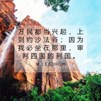 Picture 07 - 约 珥 书 3:12 CUVS - 万 民 都 当 兴 起 ， 上 到 约 沙 法 - Bible Verse Picture