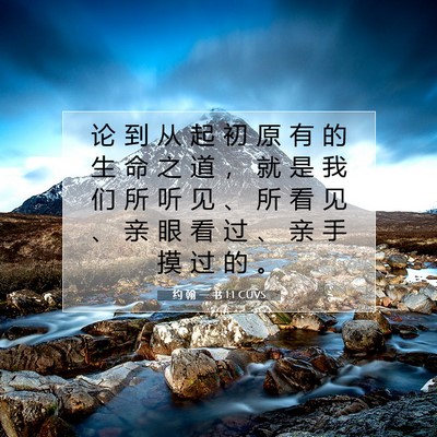 Picture 07 - 约 翰 一 书 1:1 CUVS - 论 到 从 起 初 原 有 的 生 命 之 道 - Bible Verse Picture