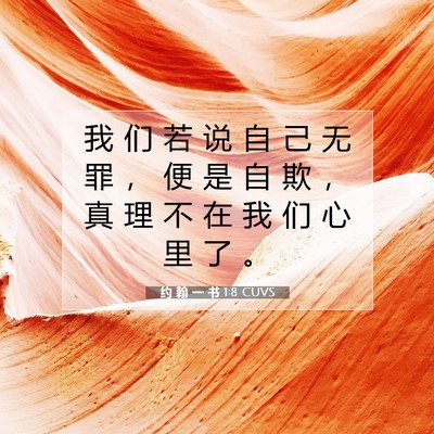Picture 07 - 约 翰 一 书 1:8 CUVS - 我 们 若 说 自 己 无 罪 ， 便 是 自 - Bible Verse Picture