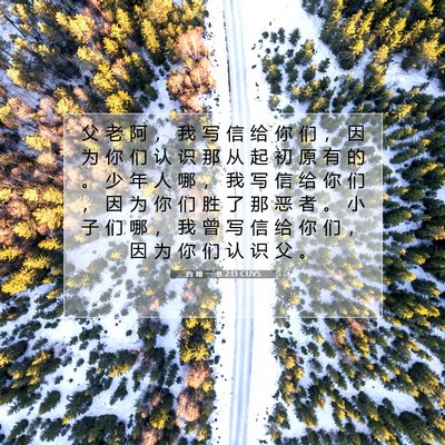 Picture 07 - 约 翰 一 书 2:13 CUVS - 父 老 阿 ， 我 写 信 给 你 们 ， 因 - Bible Verse Picture