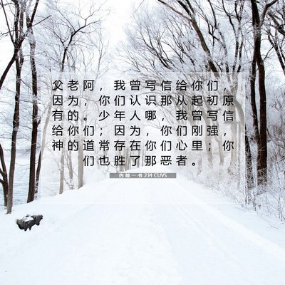 Picture 07 - 约 翰 一 书 2:14 CUVS - 父 老 阿 ， 我 曾 写 信 给 你 们 ， - Bible Verse Picture