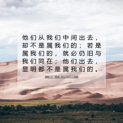 Picture 07 - 约 翰 一 书 2:19 CUVS - 他 们 从 我 们 中 间 出 去 ， 却 不 - Bible Verse Picture