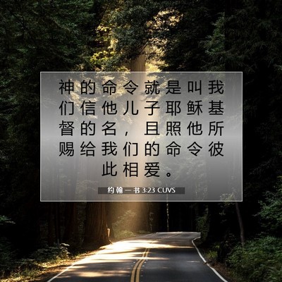 Picture 07 - 约 翰 一 书 3:23 CUVS - 神 的 命 令 就 是 叫 我 们 信 他 儿 - Bible Verse Picture