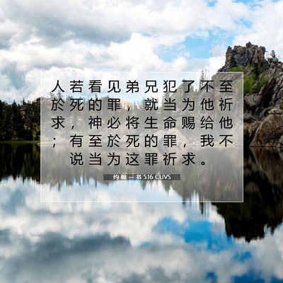 Picture 07 - 约 翰 一 书 5:16 CUVS - 人 若 看 见 弟 兄 犯 了 不 至 於 死 - Bible Verse Picture
