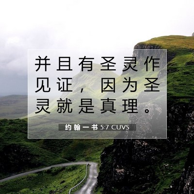 Picture 07 - 约 翰 一 书 5:7 CUVS - 并 且 有 圣 灵 作 见 证 ， 因 为 圣 - Bible Verse Picture