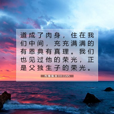 Picture 07 - 约 翰 福 音 1:14 CUVS - 道 成 了 肉 身 ， 住 在 我 们 中 间 - Bible Verse Picture