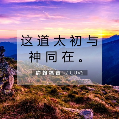 Picture 07 - 约 翰 福 音 1:2 CUVS - 这 道 太 初 与 神 同 在 - Bible Verse Picture