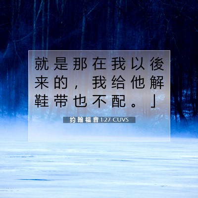 Picture 07 - 约 翰 福 音 1:27 CUVS - 就 是 那 在 我 以 後 来 的 ， 我 给 - Bible Verse Picture
