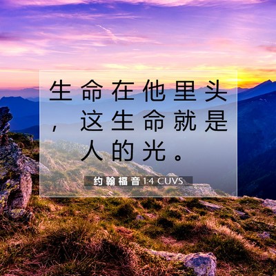 Picture 07 - 约 翰 福 音 1:4 CUVS - 生 命 在 他 里 头 ， 这 生 命 就 是 - Bible Verse Picture