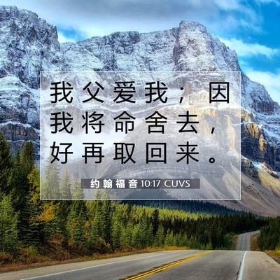 Picture 07 - 约 翰 福 音 10:17 CUVS - 我 父 爱 我 ； 因 我 将 命 舍 去 ， - Bible Verse Picture
