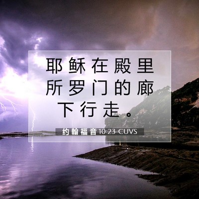 Picture 07 - 约 翰 福 音 10:23 CUVS - 耶 稣 在 殿 里 所 罗 门 的 廊 下 行 - Bible Verse Picture