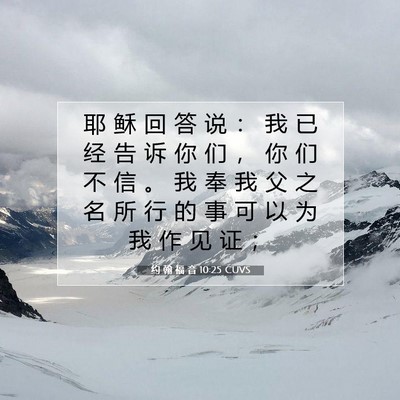 Picture 07 - 约 翰 福 音 10:25 CUVS - 耶 稣 回 答 说 ： 我 已 经 告 诉 你 - Bible Verse Picture