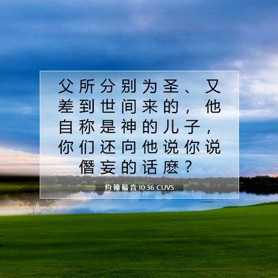 Picture 07 - 约 翰 福 音 10:36 CUVS - 父 所 分 别 为 圣 、 又 差 到 世 间 - Bible Verse Picture