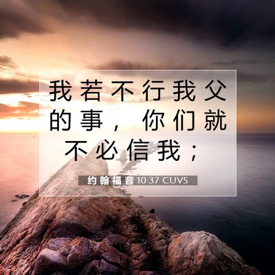 Picture 07 - 约 翰 福 音 10:37 CUVS - 我 若 不 行 我 父 的 事 ， 你 们 就 - Bible Verse Picture