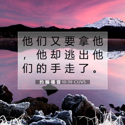 Picture 07 - 约 翰 福 音 10:39 CUVS - 他 们 又 要 拿 他 ， 他 却 逃 出 他 - Bible Verse Picture