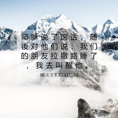 Picture 07 - 约 翰 福 音 11:11 CUVS - 耶 稣 说 了 这 话 ， 随 後 对 他 们 - Bible Verse Picture