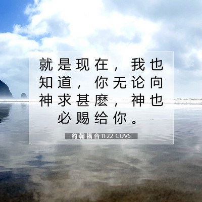 Picture 07 - 约 翰 福 音 11:22 CUVS - 就 是 现 在 ， 我 也 知 道 ， 你 无 - Bible Verse Picture