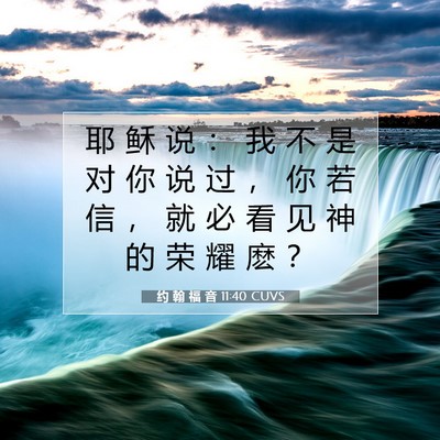 Picture 07 - 约 翰 福 音 11:40 CUVS - 耶 稣 说 ： 我 不 是 对 你 说 过 ， - Bible Verse Picture