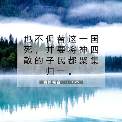 Picture 07 - 约 翰 福 音 11:52 CUVS - 也 不 但 替 这 一 国 死 ， 并 要 将 - Bible Verse Picture