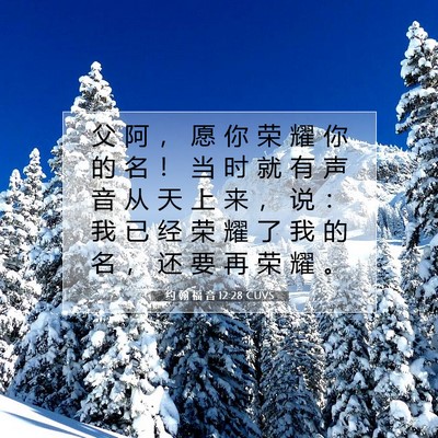 Picture 07 - 约 翰 福 音 12:28 CUVS - 父 阿 ， 愿 你 荣 耀 你 的 名 ！ 当 - Bible Verse Picture