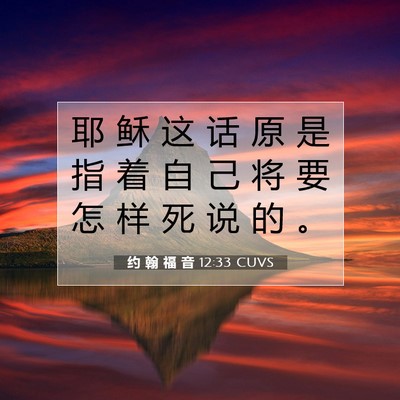 Picture 07 - 约 翰 福 音 12:33 CUVS - 耶 稣 这 话 原 是 指 着 自 己 将 要 - Bible Verse Picture