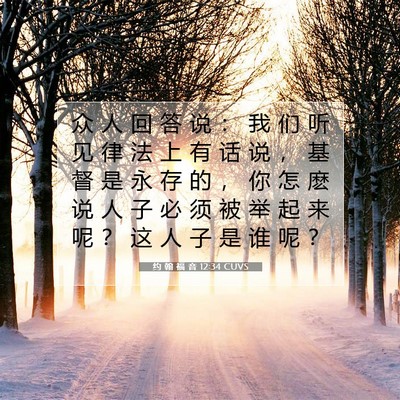 Picture 07 - 约 翰 福 音 12:34 CUVS - 众 人 回 答 说 ： 我 们 听 见 律 法 - Bible Verse Picture
