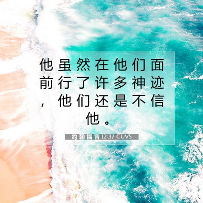 Picture 07 - 约 翰 福 音 12:37 CUVS - 他 虽 然 在 他 们 面 前 行 了 许 多 - Bible Verse Picture