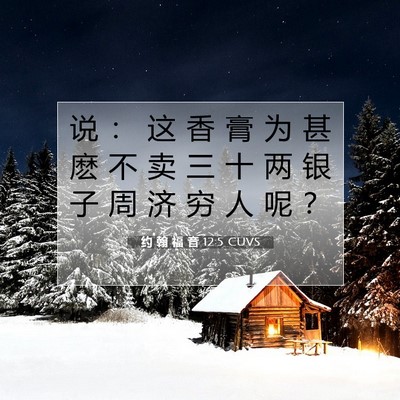 Picture 07 - 约 翰 福 音 12:5 CUVS - 说 ： 这 香 膏 为 甚 麽 不 卖 三 十 - Bible Verse Picture
