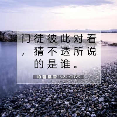Picture 07 - 约 翰 福 音 13:22 CUVS - 门 徒 彼 此 对 看 ， 猜 不 透 所 说 - Bible Verse Picture