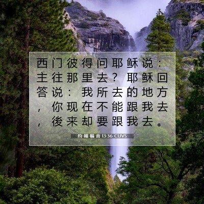 Picture 07 - 约 翰 福 音 13:36 CUVS - 西 门 彼 得 问 耶 稣 说 ： 主 往 那 - Bible Verse Picture