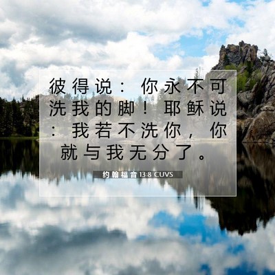 Picture 07 - 约 翰 福 音 13:8 CUVS - 彼 得 说 ： 你 永 不 可 洗 我 的 脚 - Bible Verse Picture