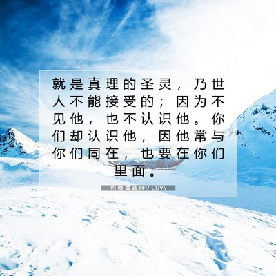 Picture 07 - 约 翰 福 音 14:17 CUVS - 就 是 真 理 的 圣 灵 ， 乃 世 人 不 - Bible Verse Picture