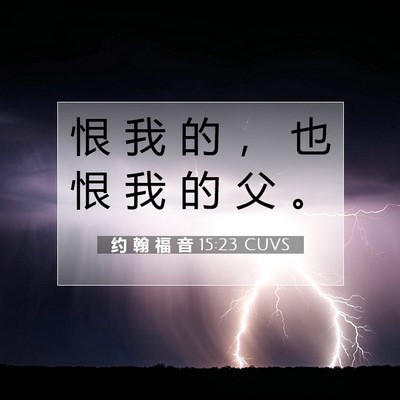 Picture 07 - 约 翰 福 音 15:23 CUVS - 恨 我 的 ， 也 恨 我 的 父 - Bible Verse Picture