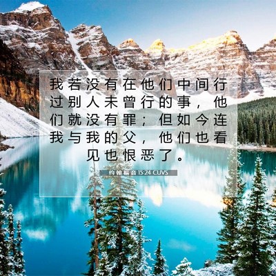 Picture 07 - 约 翰 福 音 15:24 CUVS - 我 若 没 有 在 他 们 中 间 行 过 别 - Bible Verse Picture