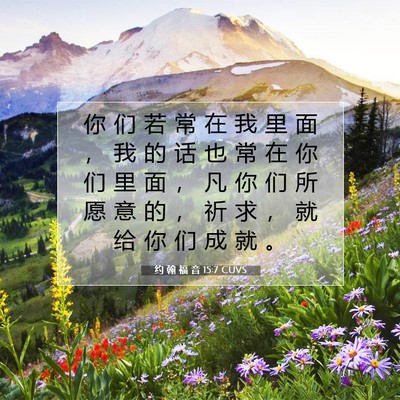 Picture 07 - 约 翰 福 音 15:7 CUVS - 你 们 若 常 在 我 里 面 ， 我 的 话 - Bible Verse Picture