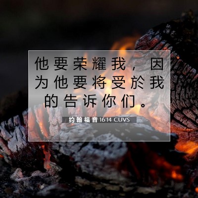 Picture 07 - 约 翰 福 音 16:14 CUVS - 他 要 荣 耀 我 ， 因 为 他 要 将 受 - Bible Verse Picture