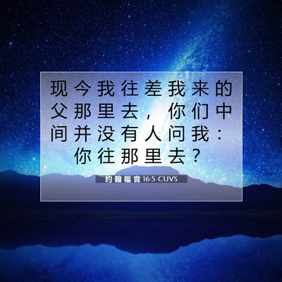 Picture 07 - 约 翰 福 音 16:5 CUVS - 现 今 我 往 差 我 来 的 父 那 里 去 - Bible Verse Picture