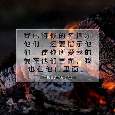 Picture 07 - 约 翰 福 音 17:26 CUVS - 我 已 将 你 的 名 指 示 他 们 ， 还 - Bible Verse Picture