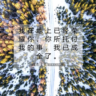 Picture 07 - 约 翰 福 音 17:4 CUVS - 我 在 地 上 已 经 荣 耀 你 ， 你 所 - Bible Verse Picture