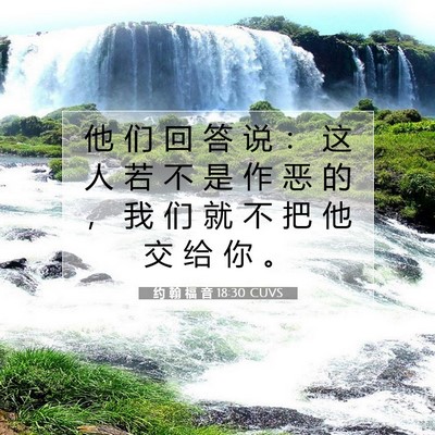 Picture 07 - 约 翰 福 音 18:30 CUVS - 他 们 回 答 说 ： 这 人 若 不 是 作 - Bible Verse Picture