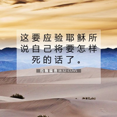 Picture 07 - 约 翰 福 音 18:32 CUVS - 这 要 应 验 耶 稣 所 说 自 己 将 要 - Bible Verse Picture