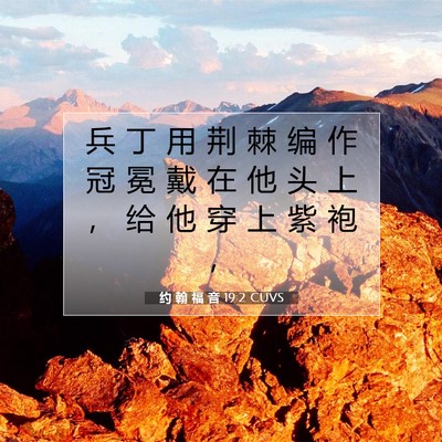 Picture 07 - 约 翰 福 音 19:2 CUVS - 兵 丁 用 荆 棘 编 作 冠 冕 戴 在 他 - Bible Verse Picture