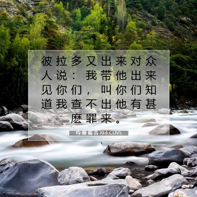 Picture 07 - 约 翰 福 音 19:4 CUVS - 彼 拉 多 又 出 来 对 众 人 说 ： 我 - Bible Verse Picture