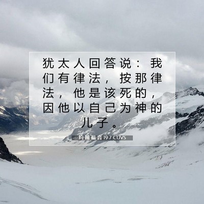 Picture 07 - 约 翰 福 音 19:7 CUVS - 犹 太 人 回 答 说 ： 我 们 有 律 法 - Bible Verse Picture