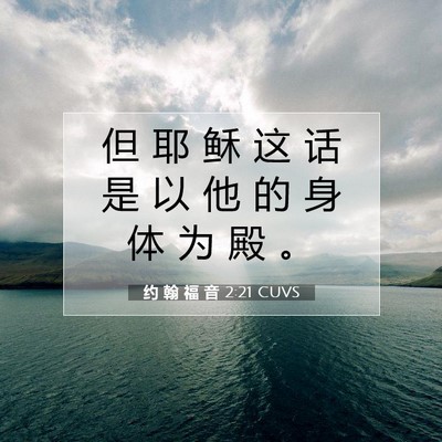 Picture 07 - 约 翰 福 音 2:21 CUVS - 但 耶 稣 这 话 是 以 他 的 身 体 为 - Bible Verse Picture