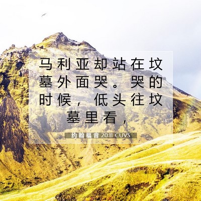 Picture 07 - 约 翰 福 音 20:11 CUVS - 马 利 亚 却 站 在 坟 墓 外 面 哭 。 - Bible Verse Picture